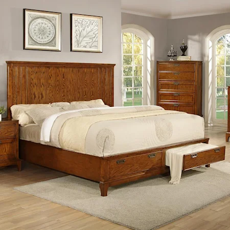 Transitional King Storage Bed